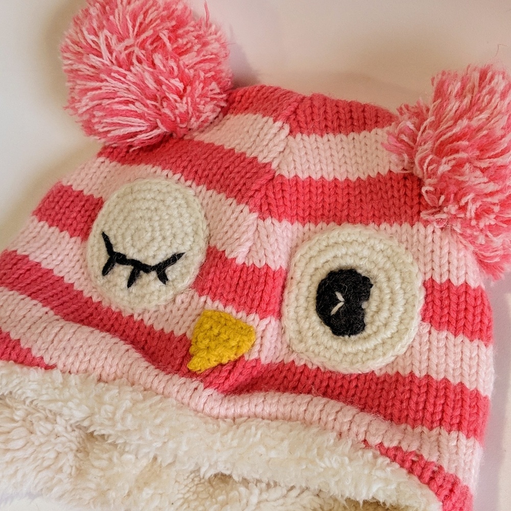 Infant Cherokee fleece owl hat